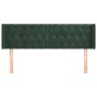 Cabecero de terciopelo verde oscuro 147x16x78/88 cm de , Cabeceros y pies de cama - Ref: Foro24-3119155, Precio: 83,62 €, Des...