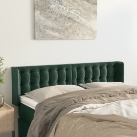 Cabecero de terciopelo verde oscuro 147x16x78/88 cm de , Cabeceros y pies de cama - Ref: Foro24-3119253, Precio: 70,99 €, Des...