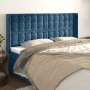 Headboard with dark blue velvet ears 163x16x118/128 cm by , Headboards and footboards - Ref: Foro24-3120072, Price: 135,79 €,...