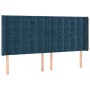 Headboard with dark blue velvet ears 163x16x118/128 cm by , Headboards and footboards - Ref: Foro24-3120072, Price: 135,79 €,...