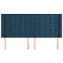 Headboard with dark blue velvet ears 163x16x118/128 cm by , Headboards and footboards - Ref: Foro24-3120072, Price: 135,79 €,...