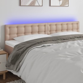 Headboard with LED synthetic leather cappuccino color 160x5x78/88 cm by , Headboards and footboards - Ref: Foro24-3121713, Pr...