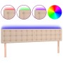 Headboard with LED synthetic leather cappuccino color 160x5x78/88 cm by , Headboards and footboards - Ref: Foro24-3121713, Pr...