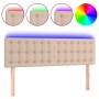 Headboard with LED synthetic leather cappuccino color 144x5x78/88 cm by , Headboards and footboards - Ref: Foro24-3121707, Pr...