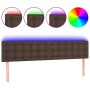 Cabecero con LED cuero sintético marrón 160x5x78/88 cm de , Cabeceros y pies de cama - Ref: Foro24-3121711, Precio: 68,99 €, ...