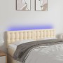 Cabecero con LED de tela color crema 144x5x78/88 cm de , Cabeceros y pies de cama - Ref: Foro24-3122049, Precio: 65,57 €, Des...