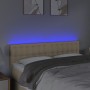 Cabecero con LED de tela color crema 144x5x78/88 cm de , Cabeceros y pies de cama - Ref: Foro24-3122049, Precio: 65,57 €, Des...