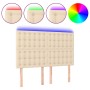 Headboard with LED lights cream fabric 144x5x118/128 cm by , Headboards and footboards - Ref: Foro24-3122861, Price: 118,99 €...