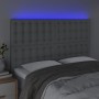 Kopfteil mit LED-Leuchten aus hellgrauem Stoff, 144 x 5 x 118/128 cm von , Kopf- und Fußteile - Ref: Foro24-3122856, Preis: 1...