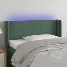 Dark green velvet headboard with LED 83x16x78/88 cm by , Headboards and footboards - Ref: Foro24-3123129, Price: 47,99 €, Dis...