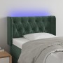 Dark green velvet headboard with LED 83x16x78/88 cm by , Headboards and footboards - Ref: Foro24-3123605, Price: 63,02 €, Dis...