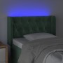 Dark green velvet headboard with LED 83x16x78/88 cm by , Headboards and footboards - Ref: Foro24-3123605, Price: 62,97 €, Dis...