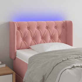 Pink velvet headboard with LED 83x16x78/88 cm by , Headboards and footboards - Ref: Foro24-3123607, Price: 61,94 €, Discount: %