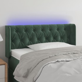 Dark green velvet headboard with LED 93x16x78/88 cm by , Headboards and footboards - Ref: Foro24-3123611, Price: 65,56 €, Dis...