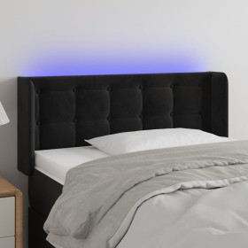 Cabecero con LED de terciopelo negro 83x16x78/88 cm de , Cabeceros y pies de cama - Ref: Foro24-3123702, Precio: 56,98 €, Des...