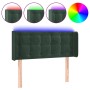 Dark green velvet headboard with LED 93x16x78/88 cm by , Headboards and footboards - Ref: Foro24-3123709, Price: 59,41 €, Dis...