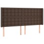 Headboard with LED brown synthetic leather 163x16x118/128 cm by , Headboards and footboards - Ref: Foro24-3124147, Price: 134...