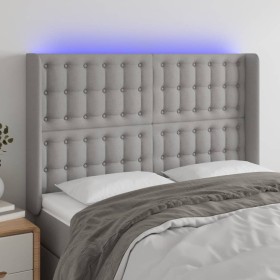 Light gray fabric headboard with LED 147x16x118/128 cm by , Headboards and footboards - Ref: Foro24-3124480, Price: 120,65 €,...