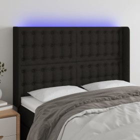 Cabecero con LED de tela negro 147x16x118/128 cm de , Cabeceros y pies de cama - Ref: Foro24-3124482, Precio: 134,03 €, Descu...