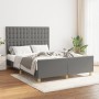 Bed frame with headboard in dark gray fabric 140x200 cm by , Beds and slatted bases - Ref: Foro24-3125382, Price: 234,57 €, D...