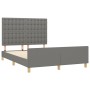 Bed frame with headboard in dark gray fabric 140x200 cm by , Beds and slatted bases - Ref: Foro24-3125382, Price: 234,57 €, D...