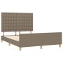 Bed frame with headboard in taupe gray fabric 140x190 cm by , Beds and slatted bases - Ref: Foro24-3125377, Price: 222,77 €, ...