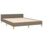 Bed frame with headboard in taupe gray fabric 140x190 cm by , Beds and slatted bases - Ref: Foro24-3125377, Price: 222,77 €, ...