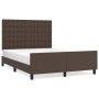 Estructura de cama cabecero cuero sintético marrón 140x200 cm de , Camas y somieres - Ref: Foro24-3125576, Precio: 239,14 €, ...