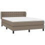 Box spring bed with taupe gray fabric mattress 140x190 cm by , Beds and slatted bases - Ref: Foro24-3126561, Price: 408,99 €,...