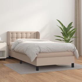 Cama box spring con colchón cuero sintético capuchino 90x200 cm de , Camas y somieres - Ref: Foro24-3127294, Precio: 328,12 €...