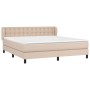 Box spring bed with cappuccino synthetic leather mattress 160x200cm by , Beds and slatted bases - Ref: Foro24-3127324, Price:...