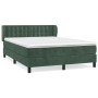 Cama box spring con colchón terciopelo verde oscuro 140x190 cm de , Camas y somieres - Ref: Foro24-3127730, Precio: 464,00 €,...