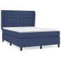 Box spring bed with blue fabric mattress 140x190 cm by , Beds and slatted bases - Ref: Foro24-3128283, Price: 507,44 €, Disco...