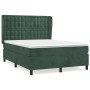 Box spring bed with dark green velvet mattress 140x190 cm by , Beds and slatted bases - Ref: Foro24-3129450, Price: 540,94 €,...