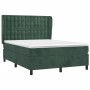 Box spring bed with dark green velvet mattress 140x190 cm by , Beds and slatted bases - Ref: Foro24-3129450, Price: 540,57 €,...