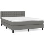 Box spring bed with dark gray fabric mattress 140x190 cm by , Beds and slatted bases - Ref: Foro24-3130026, Price: 411,99 €, ...