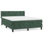 Cama box spring con colchón terciopelo verde oscuro 140x190 cm de , Camas y somieres - Ref: Foro24-3131138, Precio: 451,02 €,...