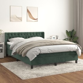 Box spring bed with dark green velvet mattress 140x200 cm by , Beds and slatted bases - Ref: Foro24-3131144, Price: 446,94 €,...