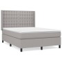 Cama box spring con colchón tela gris claro 140x200 cm de , Camas y somieres - Ref: Foro24-3131753, Precio: 510,46 €, Descuen...