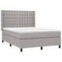 Cama box spring con colchón tela gris claro 140x200 cm de , Camas y somieres - Ref: Foro24-3131753, Precio: 510,46 €, Descuen...