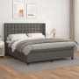 Cama box spring con colchón cuero sintético gris 160x200 cm de , Camas y somieres - Ref: Foro24-3132511, Precio: 579,44 €, De...