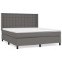 Cama box spring con colchón cuero sintético gris 160x200 cm de , Camas y somieres - Ref: Foro24-3132511, Precio: 579,44 €, De...