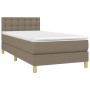 Cama box spring con colchón LED tela gris taupe 90x200 cm de , Camas y somieres - Ref: Foro24-3134009, Precio: 327,74 €, Desc...