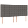 Cama box spring colchón y LED cuero sintético gris 160x200 cm de , Camas y somieres - Ref: Foro24-3135955, Precio: 573,53 €, ...