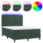 Boxspringbett mit Matratze und LED-Samt in Dunkelgrün, 140 x 190 cm von , Betten und Lattenroste - Ref: Foro24-3136362, Preis...