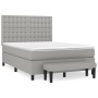 Box spring bed with light gray fabric mattress 140x190 cm by , Beds and slatted bases - Ref: Foro24-3136909, Price: 548,52 €,...