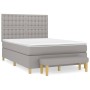 Box spring bed with light gray fabric mattress 140x190 cm by , Beds and slatted bases - Ref: Foro24-3137469, Price: 553,19 €,...