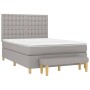 Box spring bed with light gray fabric mattress 140x190 cm by , Beds and slatted bases - Ref: Foro24-3137469, Price: 553,19 €,...