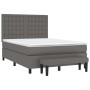 Cama box spring con colchón cuero sintético gris 140x190 cm de , Camas y somieres - Ref: Foro24-3137663, Precio: 593,31 €, De...