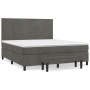 Box spring bed with dark gray velvet mattress 160x200 cm by , Beds and slatted bases - Ref: Foro24-3137732, Price: 584,72 €, ...